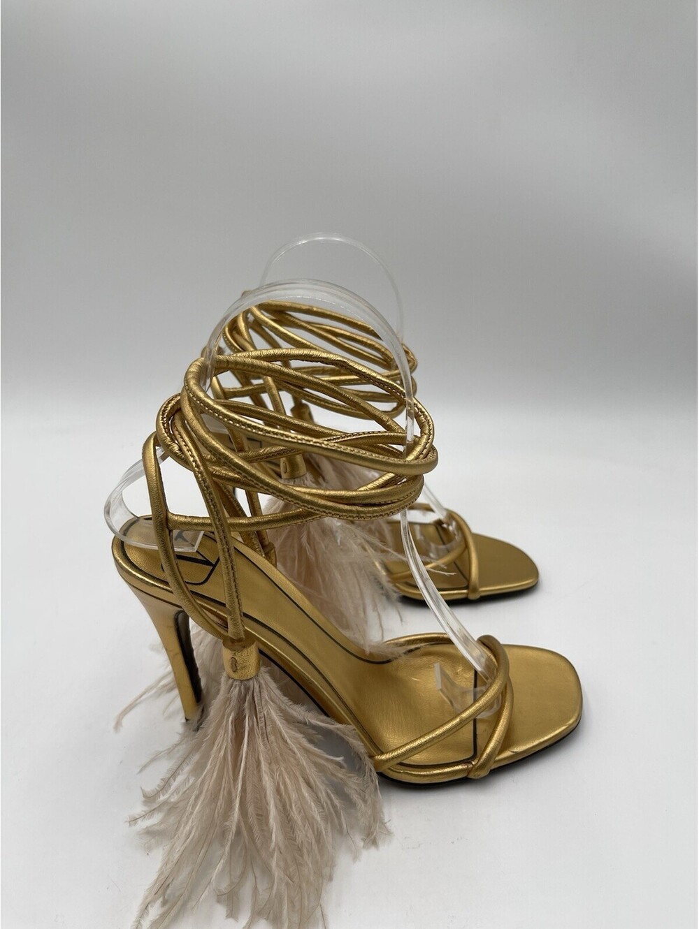 Valentino Garavani metallic gold strappy sandals signature "V" logo Size 35.5